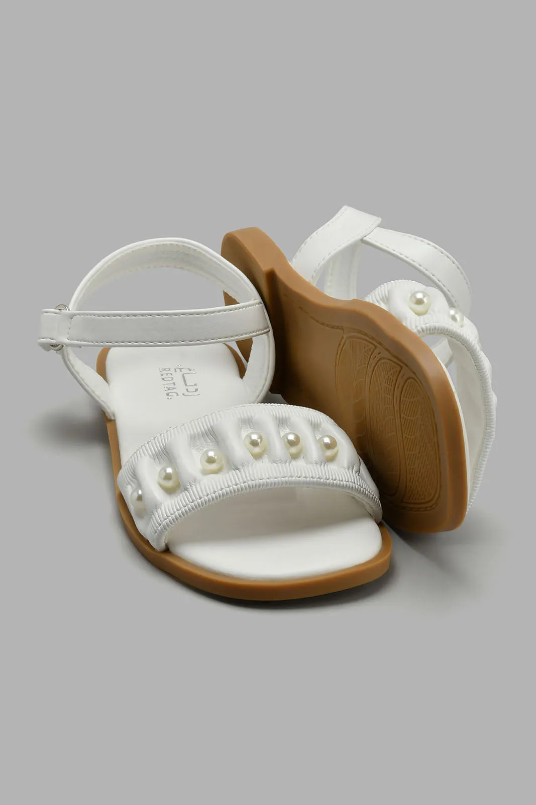White Sandal Pearls Sandal